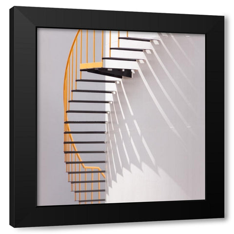 Yellow Staircase Black Modern Wood Framed Art Print by Hammer, Jacqueline