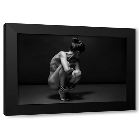 Bodyscape Black Modern Wood Framed Art Print with Double Matting by Belovodchenko, Anton
