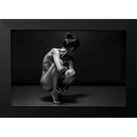 Bodyscape Black Modern Wood Framed Art Print by Belovodchenko, Anton