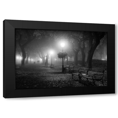 Foggy Day Black Modern Wood Framed Art Print with Double Matting by Nikoloulis, Ilias