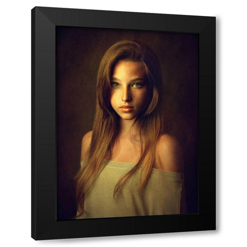 Tanya Black Modern Wood Framed Art Print with Double Matting by Rise, Zachar