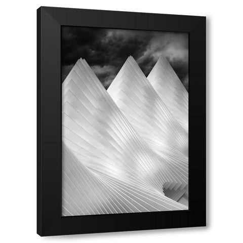 Three Summits Black Modern Wood Framed Art Print with Double Matting by Hageman, Michiel