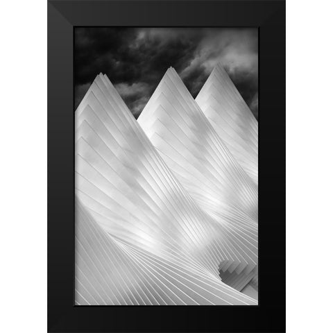 Three Summits Black Modern Wood Framed Art Print by Hageman, Michiel