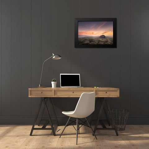 Nowhere Black Modern Wood Framed Art Print by Wonisch, Andreas