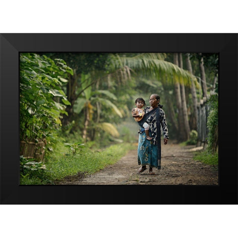 The Bond Black Modern Wood Framed Art Print by Vichaya