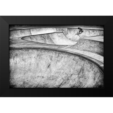 Concrete Slider Black Modern Wood Framed Art Print by Eliash, Tomer