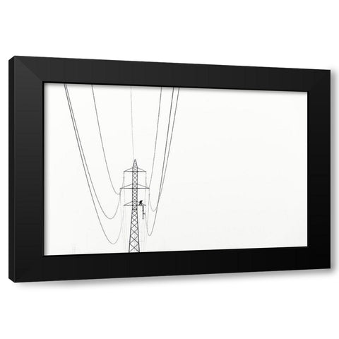 Balance Black Modern Wood Framed Art Print with Double Matting by Rems, Kristjan