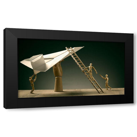 Pre Flight Inspection Black Modern Wood Framed Art Print with Double Matting by Tichy, Timothy