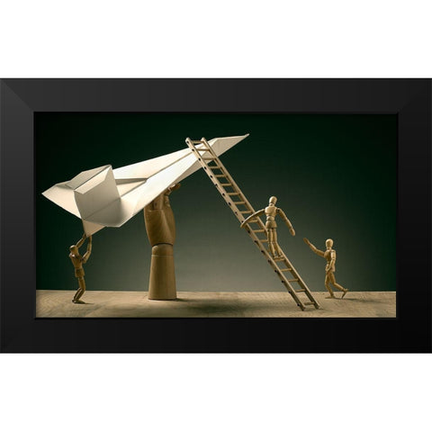 Pre Flight Inspection Black Modern Wood Framed Art Print by Tichy, Timothy