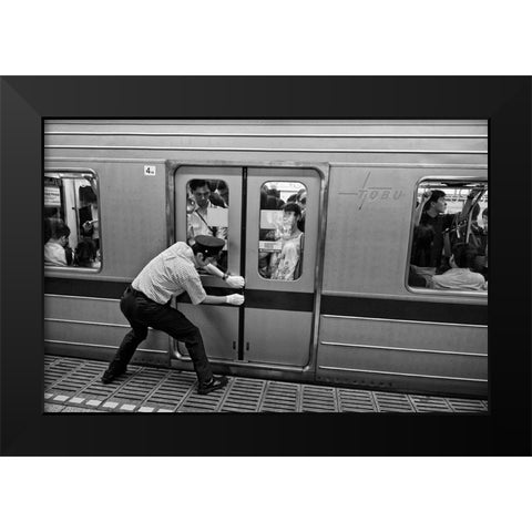 I Can Not Open The Door. Black Modern Wood Framed Art Print by Inazio Kuesta, Joxe