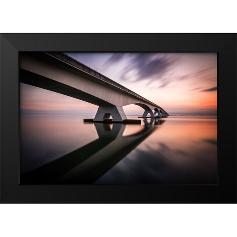 Morning Colors Black Modern Wood Framed Art Print by Bogaerts, Sus