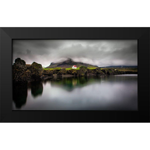 The Little Hous Black Modern Wood Framed Art Print by Denijs, Wim