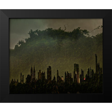 Ny Ny Black Modern Wood Framed Art Print by Brancoveanu, Mariuca