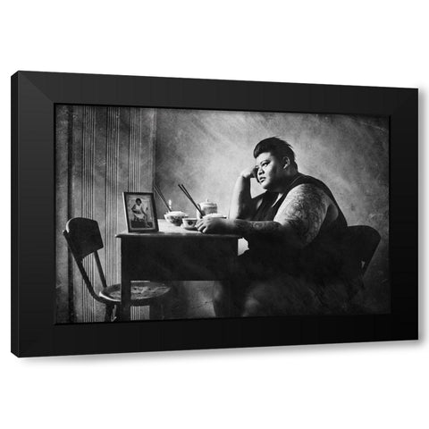 I Miss You-Mom Black Modern Wood Framed Art Print with Double Matting by Satriani, Jay