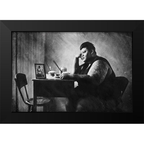 I Miss You-Mom Black Modern Wood Framed Art Print by Satriani, Jay
