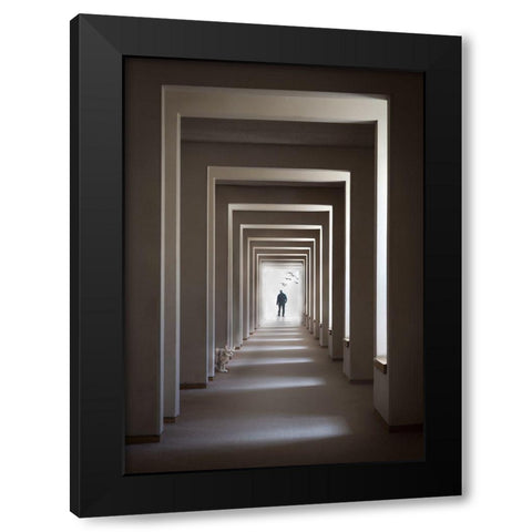 The Cat Who Walks Through Walls Black Modern Wood Framed Art Print by Eliash, Tomer