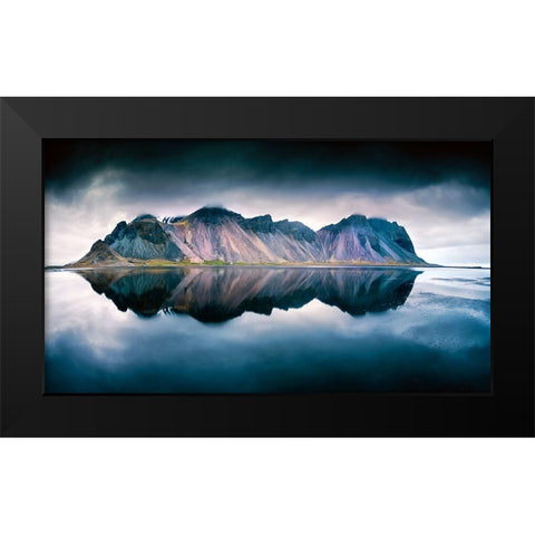 Stokksnes Black Modern Wood Framed Art Print by Denijs, Wim
