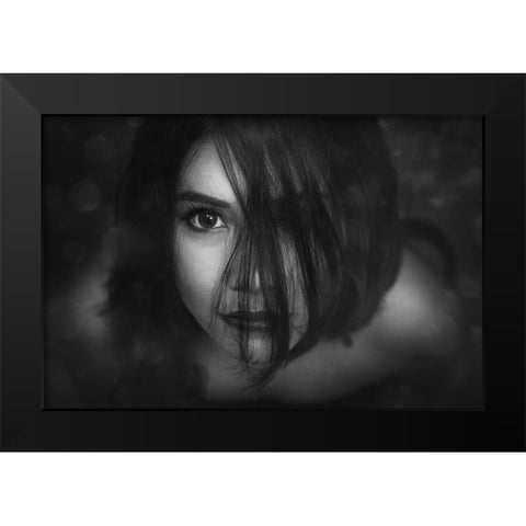 I Saw You Black Modern Wood Framed Art Print by Marlianto, Ivan