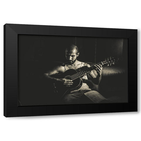 Music Black Modern Wood Framed Art Print by Rodarte, Diego