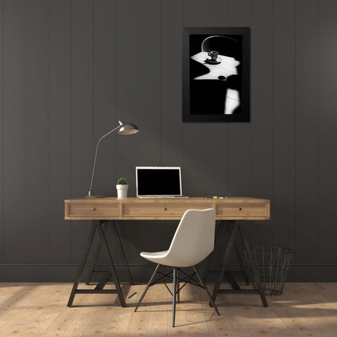 Coffee Time Black Modern Wood Framed Art Print by Azevedo, Olavo