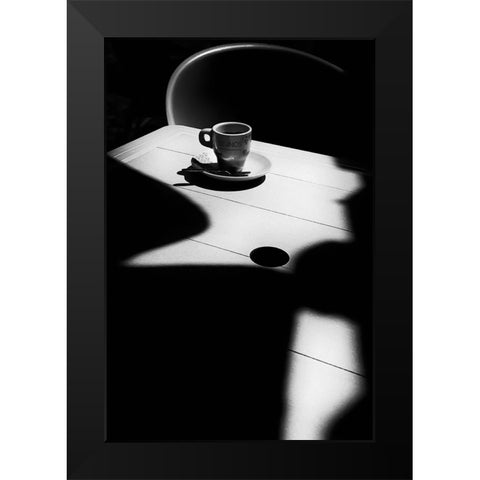 Coffee Time Black Modern Wood Framed Art Print by Azevedo, Olavo