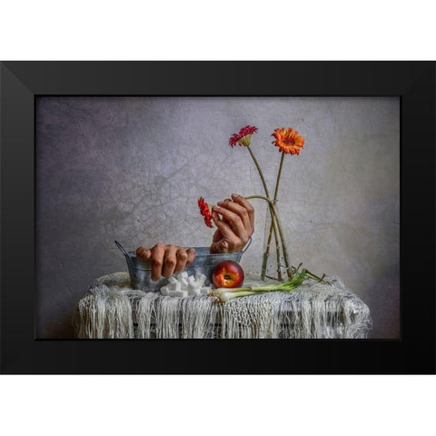 Still Life Black Modern Wood Framed Art Print by Ahekian, Haik