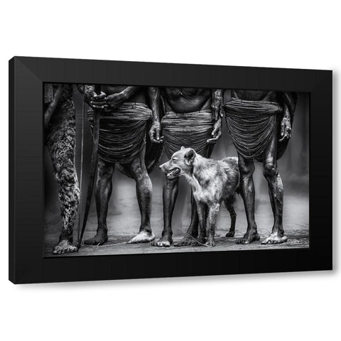 The Dog Black Modern Wood Framed Art Print by Stranak, Pavol