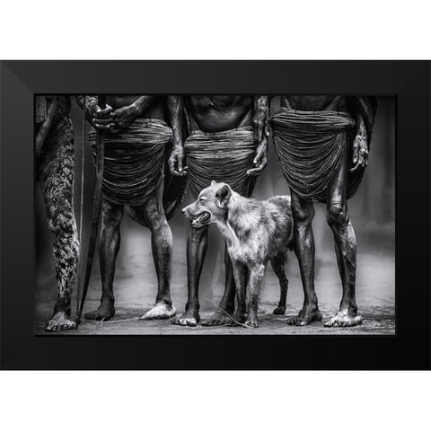 The Dog Black Modern Wood Framed Art Print by Stranak, Pavol