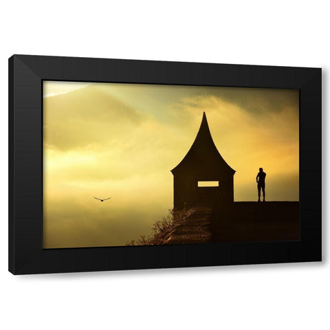Freedom Black Modern Wood Framed Art Print with Double Matting by Kovop