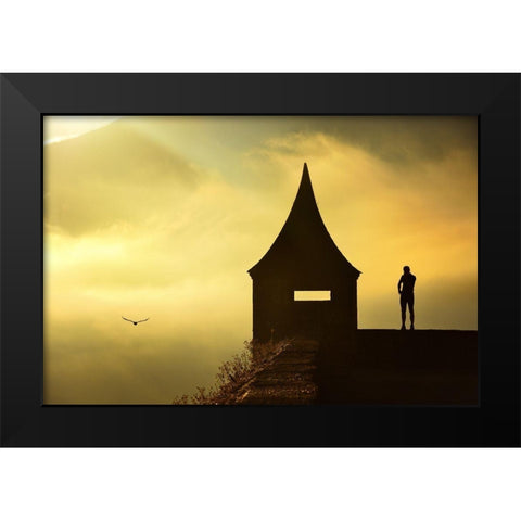 Freedom Black Modern Wood Framed Art Print by Kovop