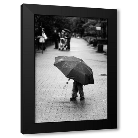 Rainy Day Black Modern Wood Framed Art Print with Double Matting by van der, Liesbeth