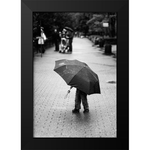 Rainy Day Black Modern Wood Framed Art Print by van der, Liesbeth