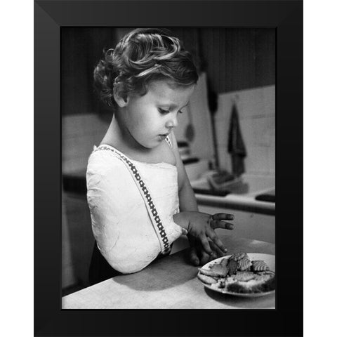 Glutton Black Modern Wood Framed Art Print by Stefan, Jacek