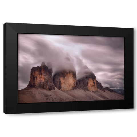 Foggy Cover Black Modern Wood Framed Art Print with Double Matting by Serra, Damiano