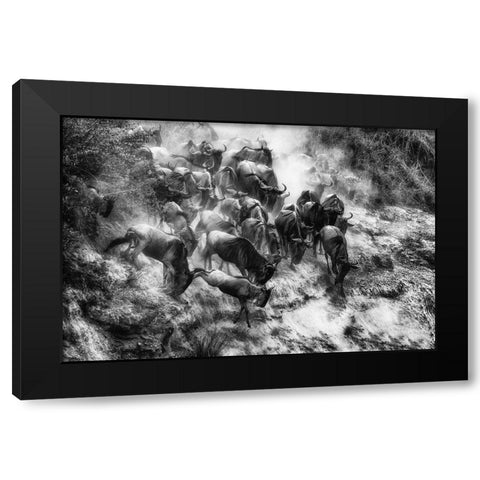 Cluster Black Modern Wood Framed Art Print by Alnaser, Mohammed