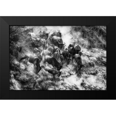 Cluster Black Modern Wood Framed Art Print by Alnaser, Mohammed
