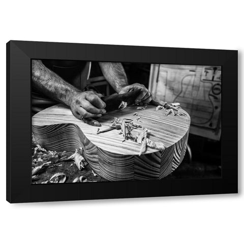 Le Luthier Black Modern Wood Framed Art Print by Allicot, Manu