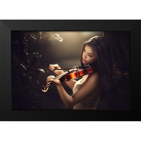 Love Song Black Modern Wood Framed Art Print by Lee, Ivan