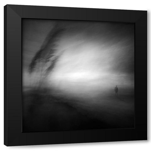 In The Middle Of Nowhere Black Modern Wood Framed Art Print by Pascual Buye, Santiago