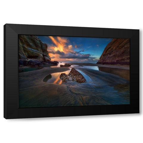 When The Tide Receded Black Modern Wood Framed Art Print with Double Matting by Zhang, Yan