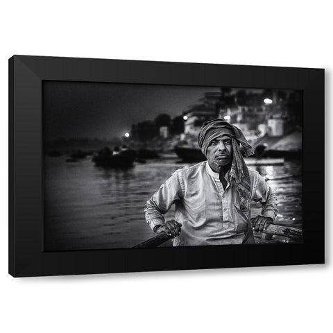 Nights On The Ganges Black Modern Wood Framed Art Print by Flour, Piet