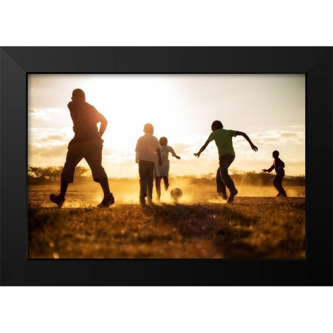 Next Football Stars Black Modern Wood Framed Art Print by Miron, Stefan