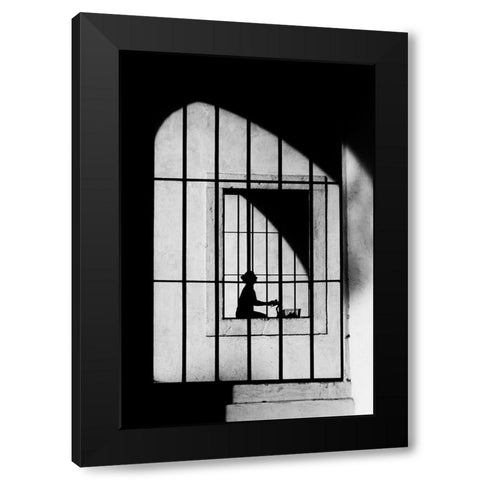 Gabbie Black Modern Wood Framed Art Print with Double Matting by Della Latta, Massimo