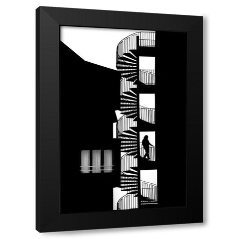 Silhouette Black Modern Wood Framed Art Print by Della Latta, Massimo