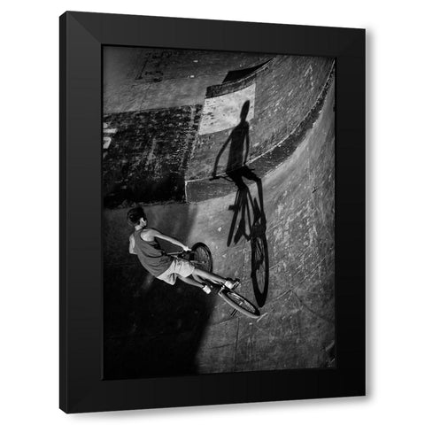 Fighting My Self Black Modern Wood Framed Art Print by Teixeira, Agostinho