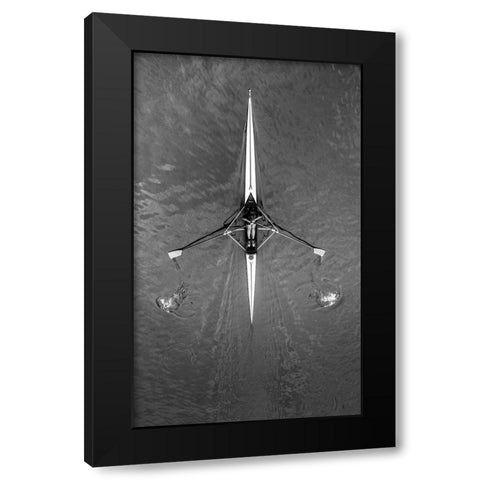 Drawings On The River Black Modern Wood Framed Art Print by Toniolo, Giorgio