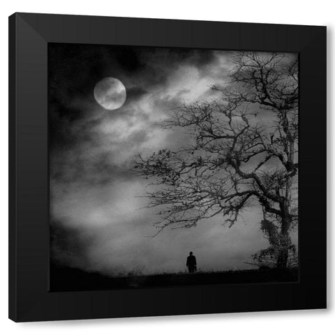 This Darkness Black Modern Wood Framed Art Print with Double Matting by Satriani, Jay