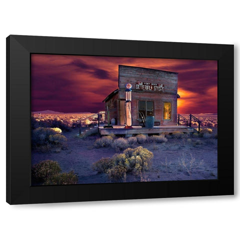 Late Night Shopping Black Modern Wood Framed Art Print with Double Matting by Repelnig, Hans