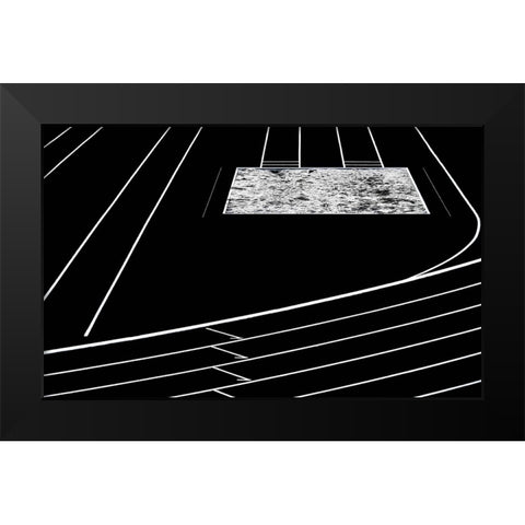 Far To The Jump Black Modern Wood Framed Art Print by Margenfeld, Arne