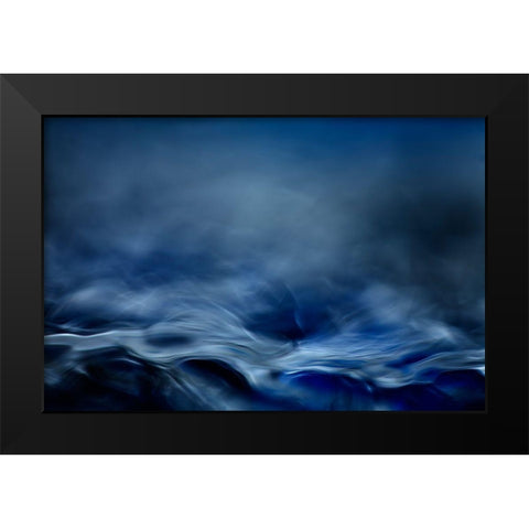 Blue Fantasy Black Modern Wood Framed Art Print by Marthinussen, Willy